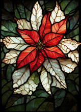 Load image into Gallery viewer, *PREORDER* Poinsettia in Stained Glass by CJ
