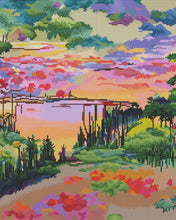Load image into Gallery viewer, Watercolor Flowers at Sunset #2 by CJ
